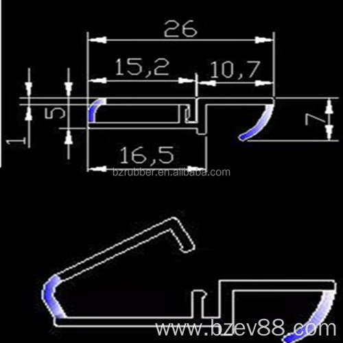 PVC Prevent leakage Glass Door Rubber Seal Strip